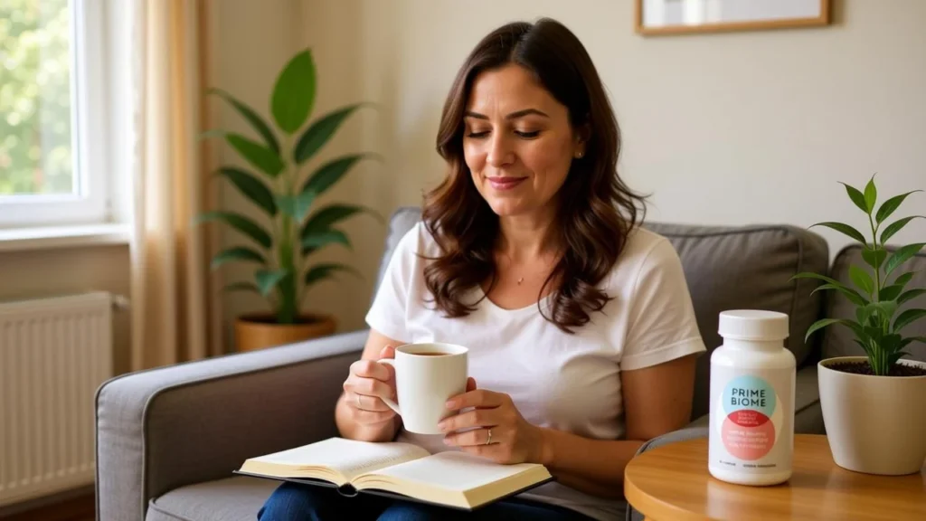 A bottle of Prime Biome with a real customer