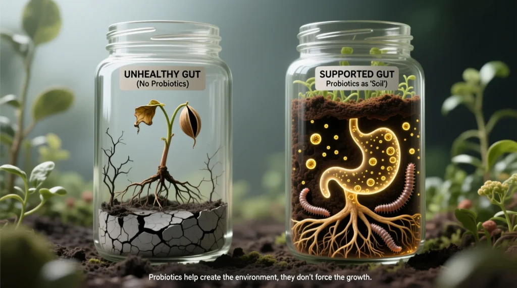 UNHEALTHY GUT VS SUPPORTED GUT